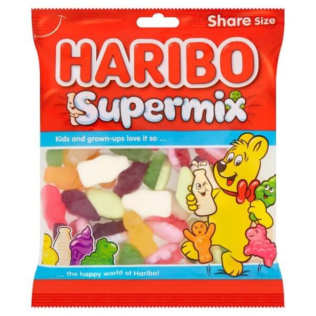HARIBO Supermix Fruit & Milk Flavoured Jelly & Foam Sweets Sharing Bag